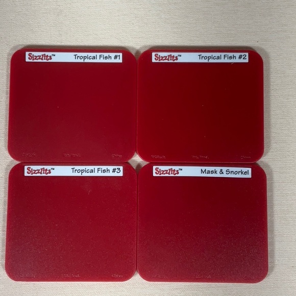 Sizzix Sizzfits TROPICAL FISH SET ~ Tropical Fish #1, #2,  #3, Mask & Snorkel - Picture 2 of 7